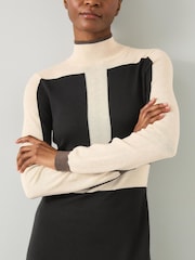 LK Bennett Black Selma Multi Colour Block Knitted Dress - Image 3 of 4