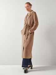 LK Bennett Brown Frances Camel Maxi Wool Coat - Image 1 of 8