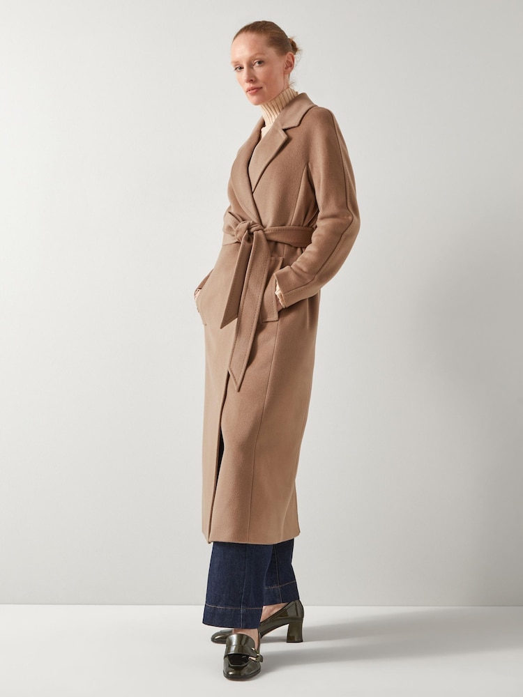 LK Bennett Brown Frances Camel Maxi Wool Coat - Image 1 of 8