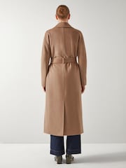 LK Bennett Brown Frances Camel Maxi Wool Coat - Image 2 of 8