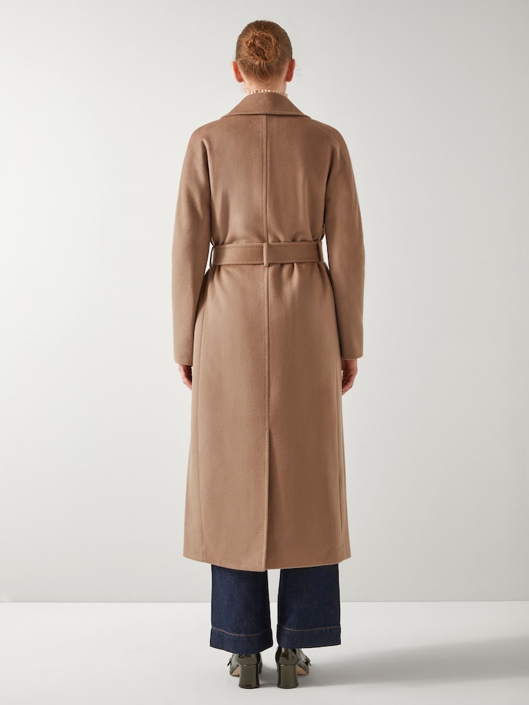 LK Bennett Brown Frances Camel Maxi Wool Coat - Image 2 of 8