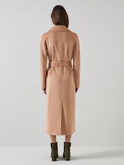 LK Bennett Brown Frances Camel Maxi Wool Coat - Image 5 of 8