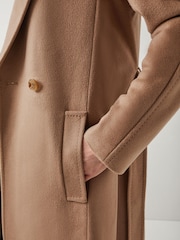 LK Bennett Brown Frances Camel Maxi Wool Coat - Image 7 of 8