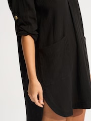Seafolly Boyfriend Blue 100% Cotton Beach Coverups - Image 3 of 3