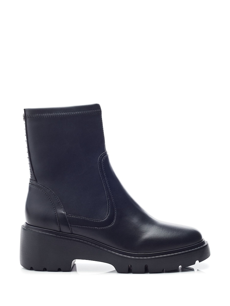 Moda in Pelle Arvert Stud Detailed Sock Ankle Black Boots - Image 1 of 4