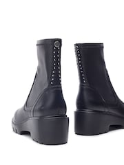 Moda in Pelle Arvert Stud Detailed Sock Ankle Black Boots - Image 4 of 4