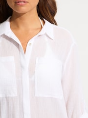 قميص شاطئ تويل بتصميم مجعد من Seafolly - Image 4 of 4