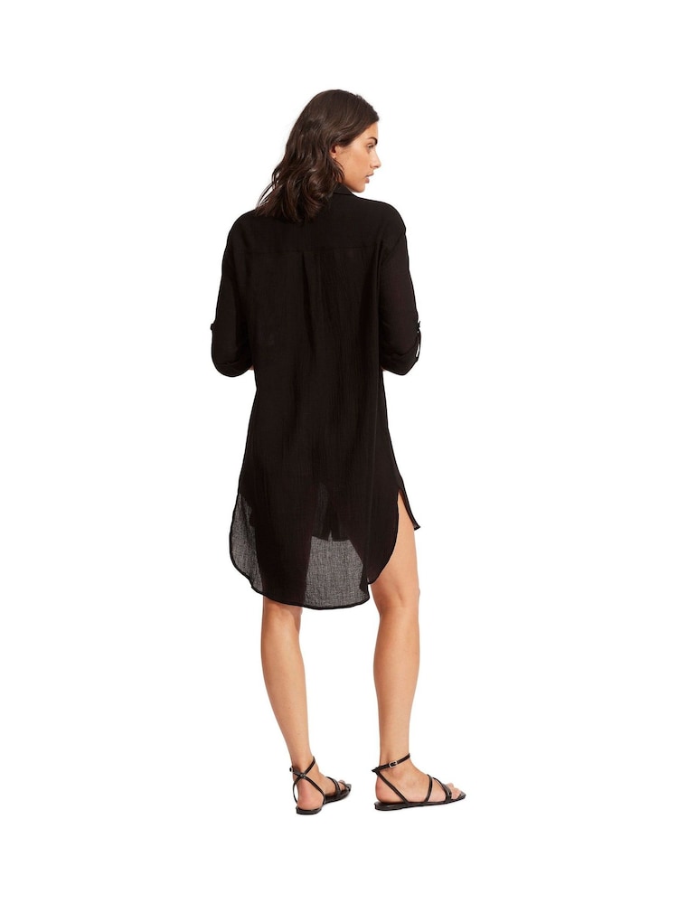 Seafolly Crinkle Twill Beach Coverups - Image 2 of 7 Seafolly Crinkle Twill Beach Coverups - Image 2 of 7