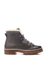 Moda in Pelle Onella Lace-Up Stitch Detail Leather Boots - Image 1 of 4