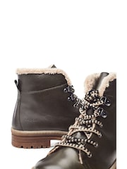 Moda in Pelle Onella Lace-Up Stitch Detail Leather Boots - Image 4 of 4