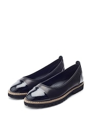 črna - Moda in Pelle Egleton Toe Cap Ballerina Shoes - Slika 2 iz 4