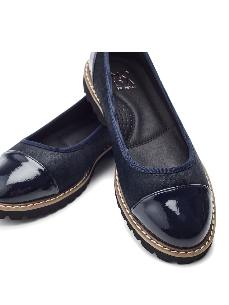 modra - Moda in Pelle Egleton Toe Cap Ballerina Shoes - Slika 4 iz 4 modra - Moda in Pelle Egleton Toe Cap Ballerina Shoes - Slika 4 iz 4