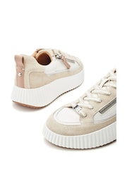 Moda in Pelle Bouville Chunky Two Tone Side Zip Leather Trainers - Image 4 of 4