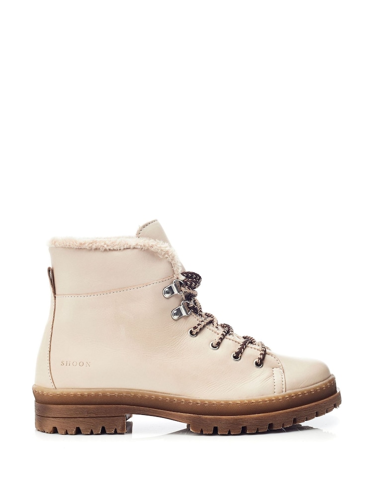 Moda in Pelle Onella Lace-Up Stitch Detail Leather Boots - Image 1 of 4