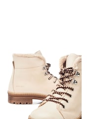 Moda in Pelle Onella Lace-Up Stitch Detail Leather Boots - Image 4 of 4