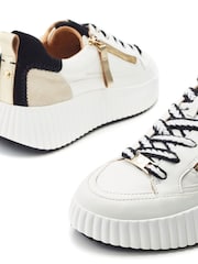 Moda in Pelle Bouville Chunky Two Tone Side Zip Leather Trainers - Image 4 of 4