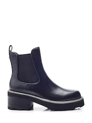 Moda in Pelle Blanda Glitz Rand Chunky Leather Chelsea Black Boots - Image 1 of 4