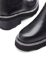 Moda in Pelle Blanda Glitz Rand Chunky Leather Chelsea Black Boots - Image 4 of 4