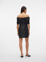VERO MODA Jacquard Bow Front Bardot Party Mini Dress - Изображение 3 из 5