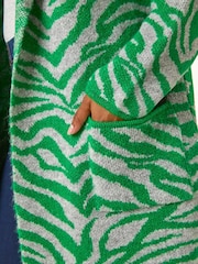Roman Green Petite Animal Print Knit Coatigan - Image 5 of 5