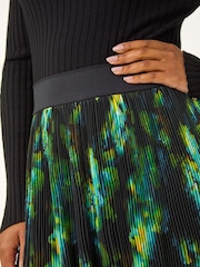 Roman Green Petite Floral Crystal Pleated Skirt - Image 5 of 5