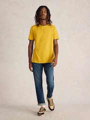 White Stuff Yellow Abersoch Short Sleeve 100% Cotton T-Shirt - Image 1 of 6