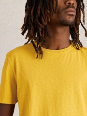White Stuff Yellow Abersoch Short Sleeve 100% Cotton T-Shirt - Image 3 of 6