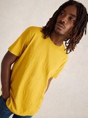 White Stuff Yellow Abersoch Short Sleeve 100% Cotton T-Shirt - Image 4 of 6