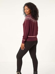 Roman Red Petite Pattern Button Cardigan - Image 3 of 5