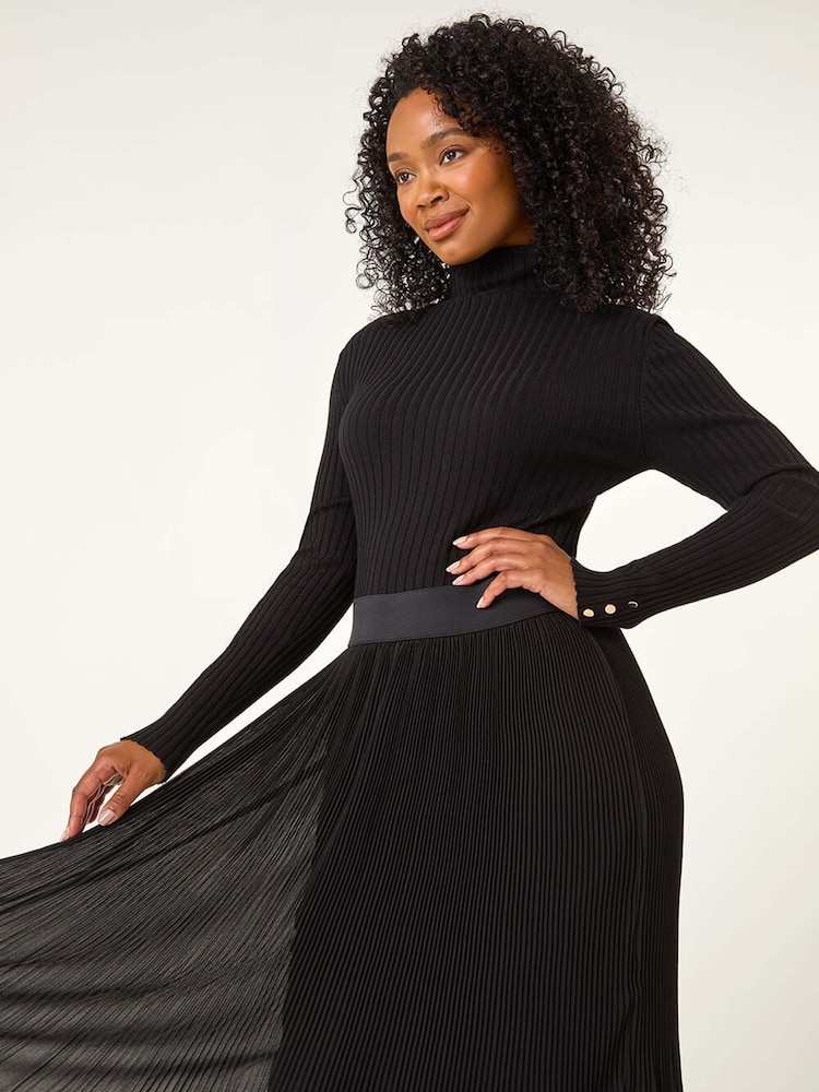 Roman Black Petite Crystal Pleated Skirt - Image 2 of 5
