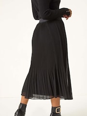 Roman Black Petite Crystal Pleated Skirt - Image 3 of 5