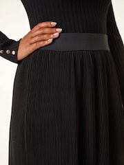 Roman Black Petite Crystal Pleated Skirt - Image 5 of 5