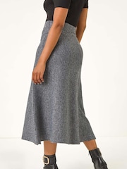 Roman Grey Petite Stretch Knitted Midi Skirt - Image 3 of 5