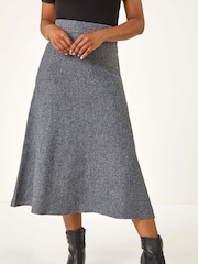 Roman Grey Petite Stretch Knitted Midi Skirt - Image 4 of 5