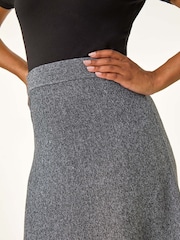Roman Grey Petite Stretch Knitted Midi Skirt - Image 5 of 5