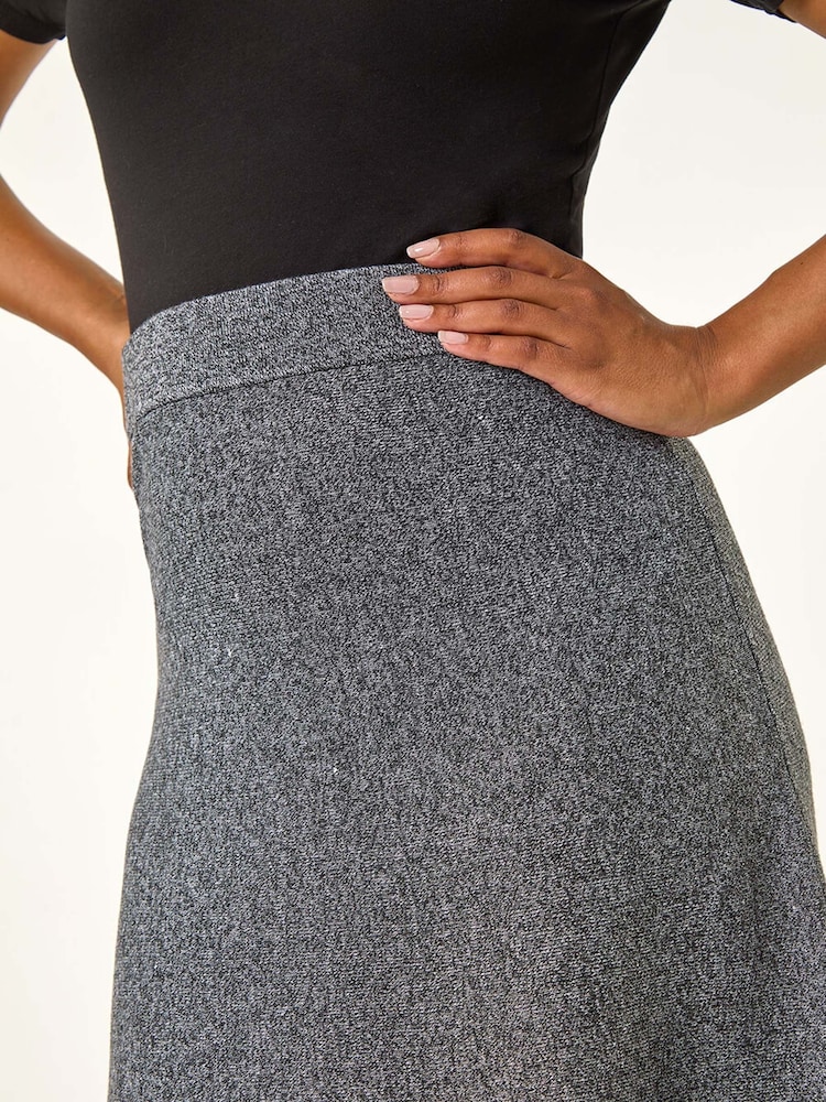 Roman Grey Petite Stretch Knitted Midi Skirt - Image 5 of 5