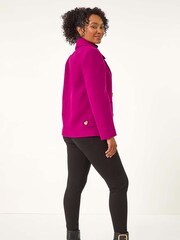 Roman Pink Petite Button Up Collar Coat - Image 3 of 5