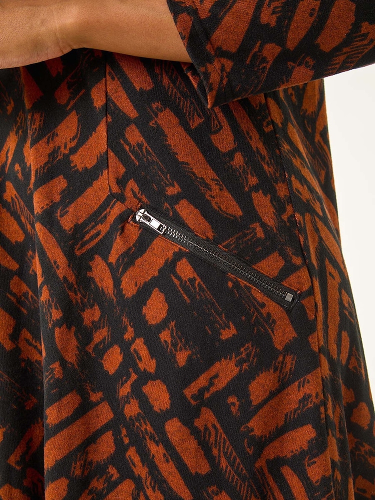 Roman Petite Zip Detail Abstract Dress - Imagen 6 de 6 Roman Petite Zip Detail Abstract Dress - Imagen 6 de 6
