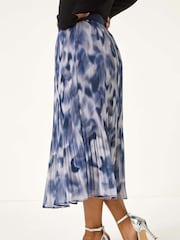Roman Grey Petite Abstract Crystal Pleated Skirt - Image 4 of 6