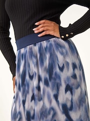Roman Grey Petite Abstract Crystal Pleated Skirt - Image 6 of 6