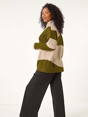 Roman Green Petite Colour Block Knit Jumper - Image 3 of 5