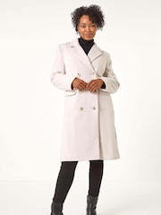 Roman White Petite Double Breasted Coat - Image 2 of 5