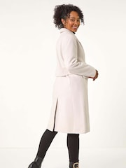 Roman White Petite Double Breasted Coat - Image 3 of 5