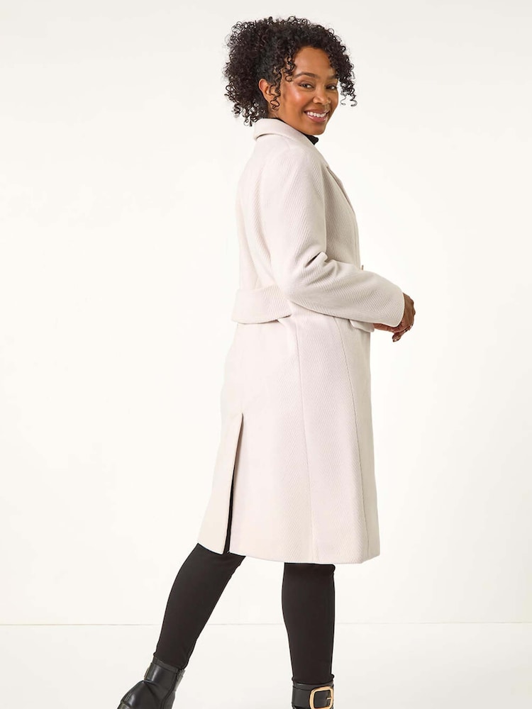Roman White Petite Double Breasted Coat - Image 3 of 5