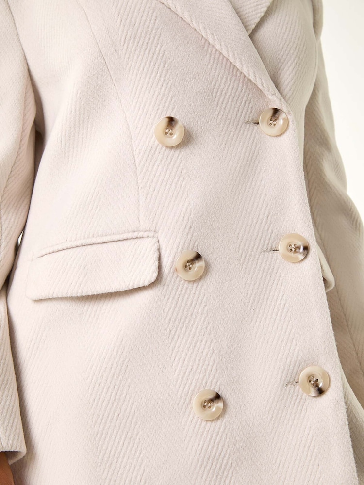 Roman White Petite Double Breasted Coat - Image 5 of 5
