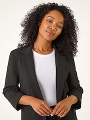 Roman Black Petite Revere Collar Stretch Jacket - Image 5 of 6