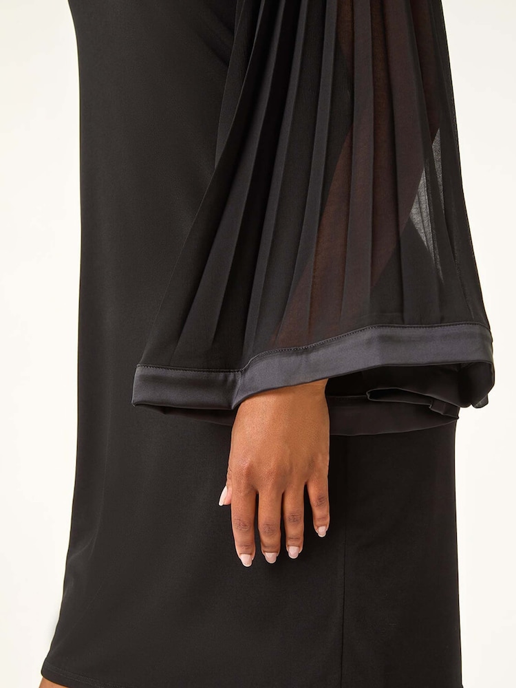 Roman Petite V-Neck Pleat Sleeve Shift Dress - Imagen 6 de 6 Roman Petite V-Neck Pleat Sleeve Shift Dress - Imagen 6 de 6