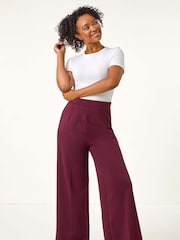 Roman Red Petite Wide Leg Ponte Stretch Trousers - Image 2 of 5