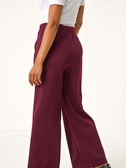 Roman Red Petite Wide Leg Ponte Stretch Trousers - Image 3 of 5