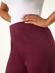 Roman Red Petite Wide Leg Ponte Stretch Trousers - Image 5 of 5